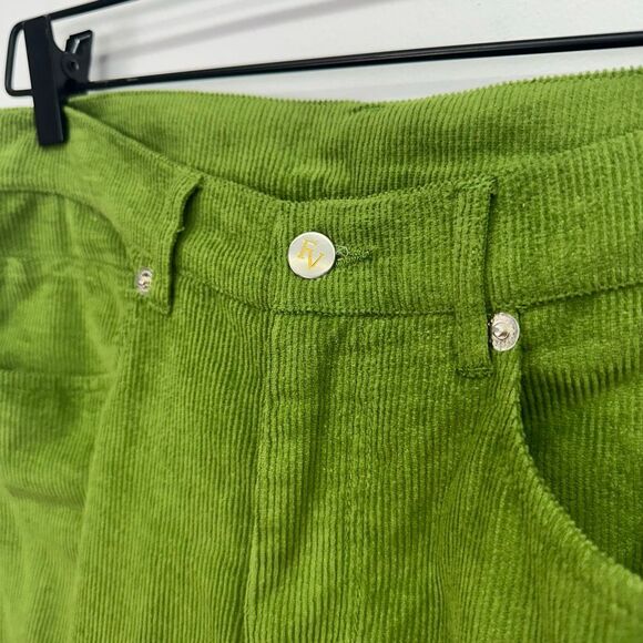 Frances Valentine Women’s Jane Moss Green Wide Leg Crop Corduroy Pant - Picture 10 of 11